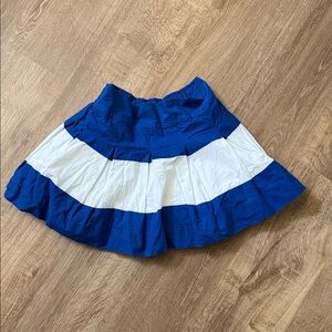 GIlly Hicks Blue and White Tiered Pleated Mini Skirt - Women, Size Small
